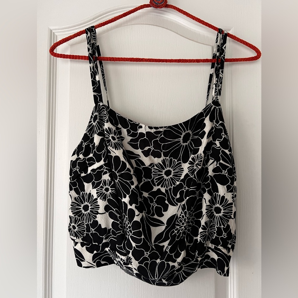 Anthropologie Black and White Crop Camisole